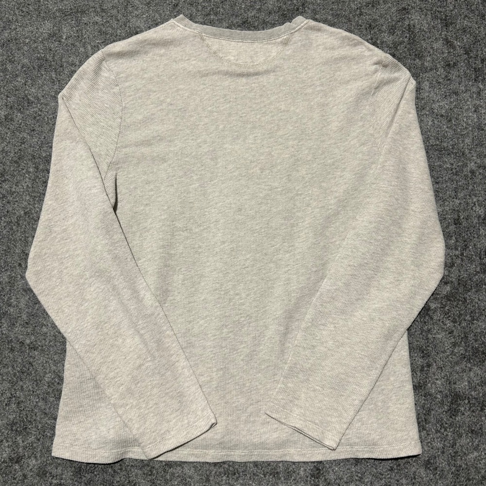 Jack Spade Warren Street Grey Waffle Knit Long Sleeve Shirt Size XL Retro